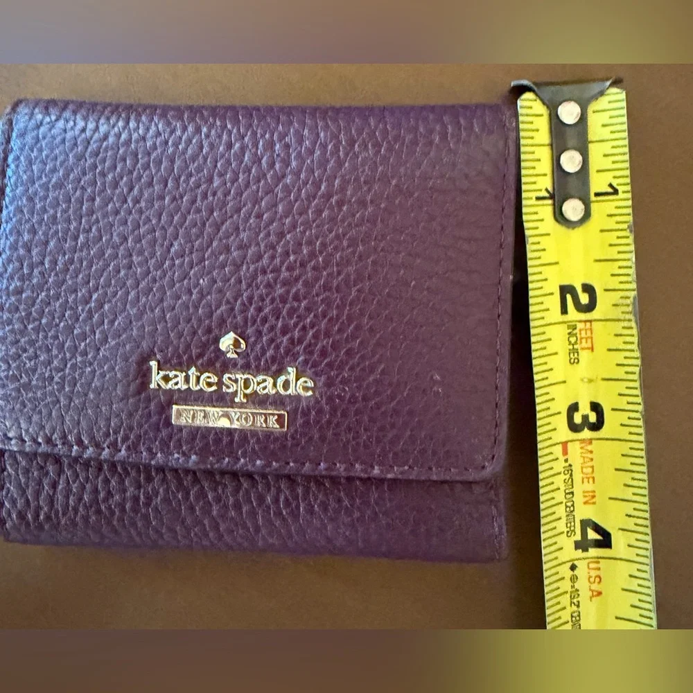 **SALE**Kate Spade Deep Purple Pebbled Leather Small Wallet - Picture 14 of 14